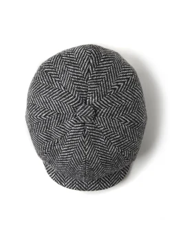 Baker Boy Cap (Wide Tooth Black Herringbone)