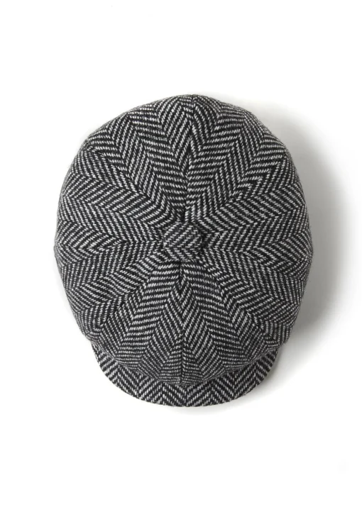 Baker Boy Cap (Wide Tooth Black Herringbone)