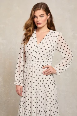 Bella Tiered Maxi Dress (White Black Polka Dot)