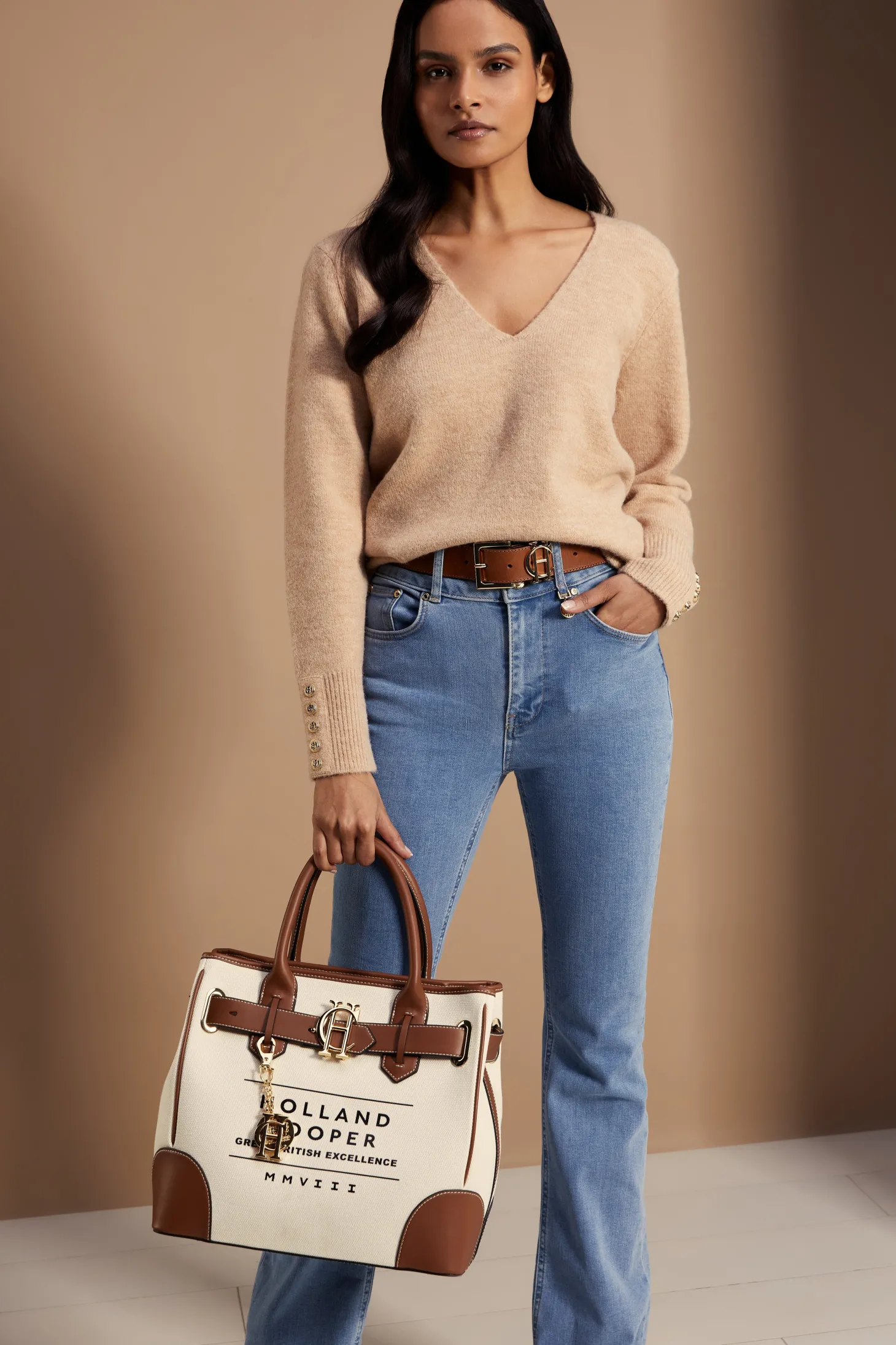 Berkeley V-Neck Knit (Camel)