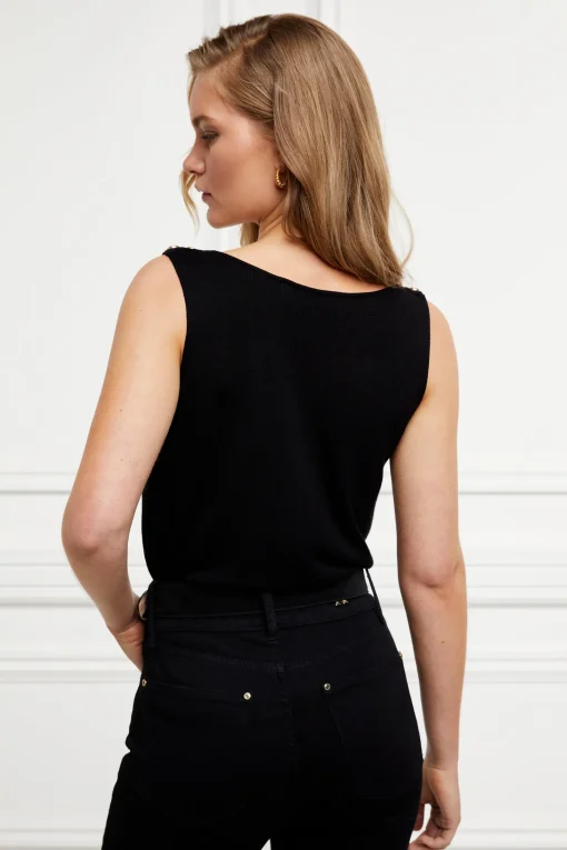 Boat Neck Vest (Black)
