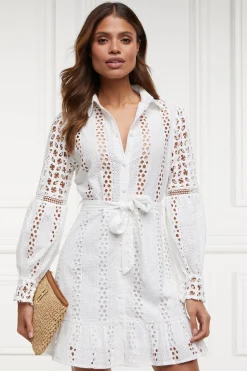 Broderie Lace Dress (White)