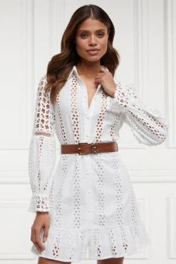 Broderie Lace Dress (White)