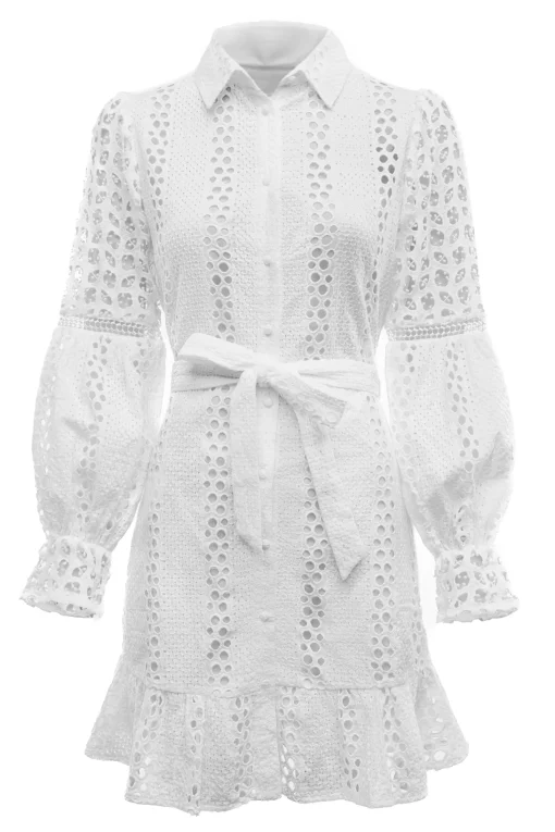 Broderie Lace Dress (White)