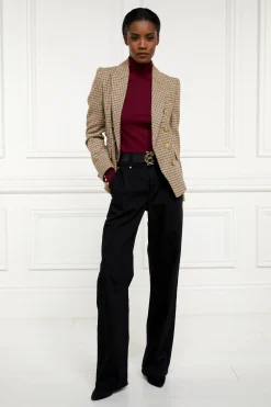 Buttoned Knit Roll Neck (Wine)