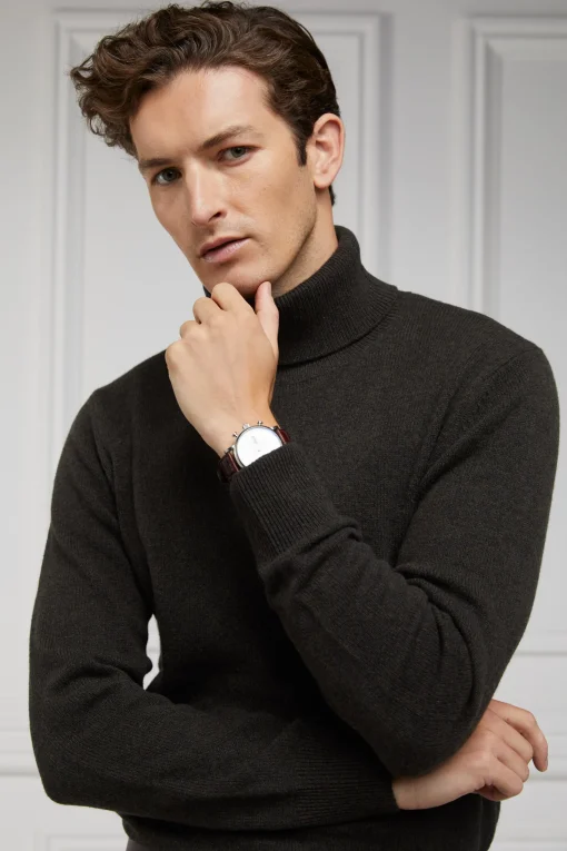 Byron Roll Neck Knit (Moss)