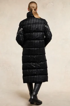 Camden Longline Coat (Mono Houndstooth)
