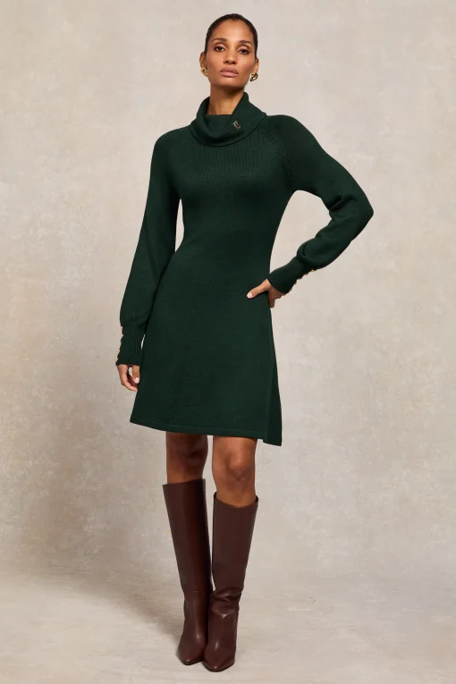 Chamonix Fit & Flare Dress (Deep Emerald)
