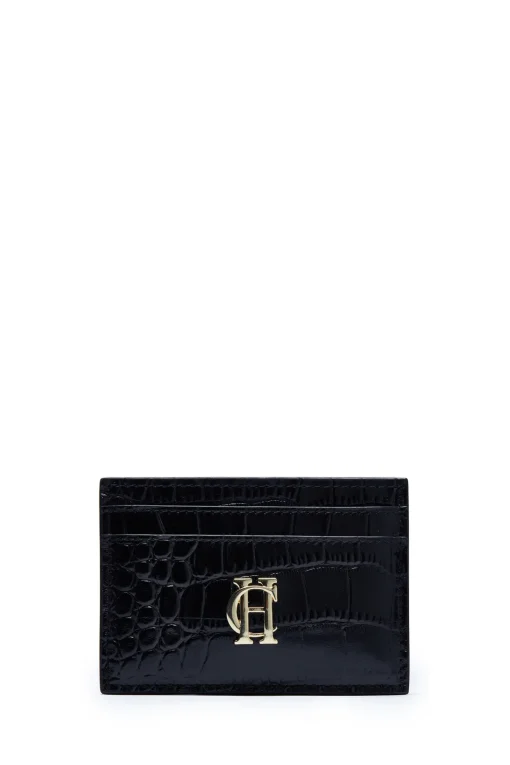 Chelsea Card Holder (Black Croc)