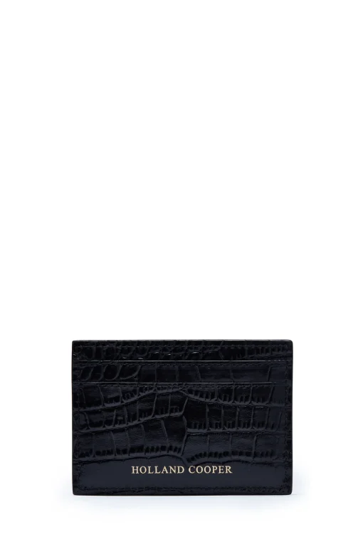 Chelsea Card Holder (Black Croc)