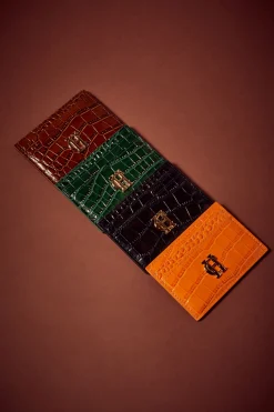 Chelsea Card Holder (Black Croc)