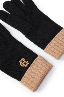 Chelsea Logo Knitted Gloves (Tan Black)