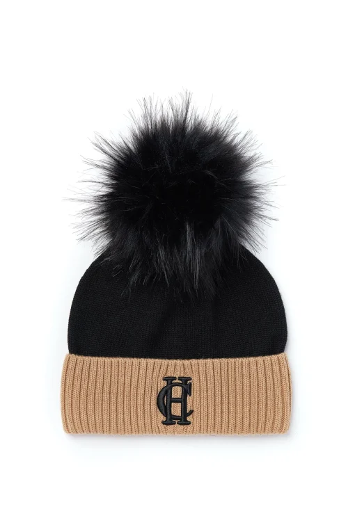 Chelsea Merino Bobble Hat (Black)