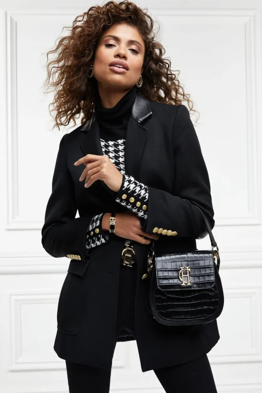 Chelsea Saddle Bag (Black Croc)