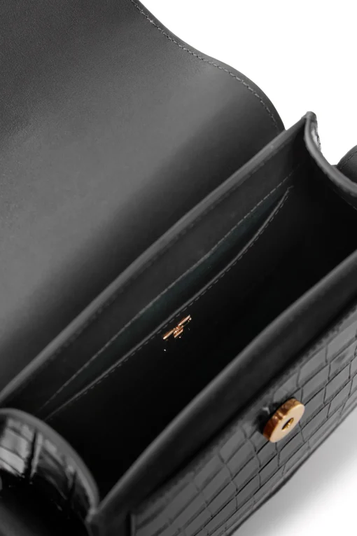 Chelsea Saddle Bag (Black Croc)