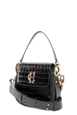 Chelsea Saddle Bag (Black Croc)