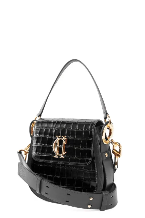 Chelsea Saddle Bag (Black Croc)