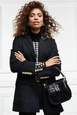 Chelsea Saddle Bag (Black Croc)