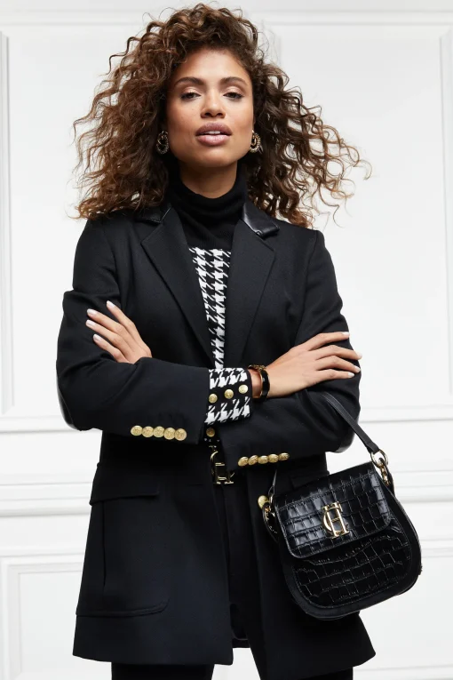 Chelsea Saddle Bag (Black Croc)