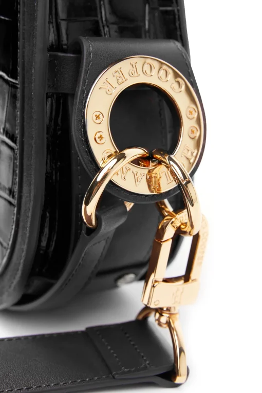 Chelsea Saddle Bag (Black Croc)