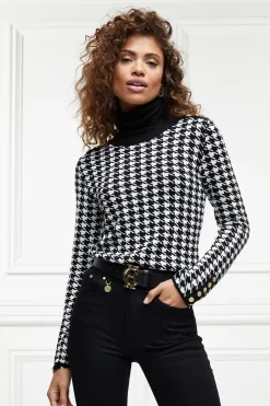 Classic Roll Neck Knit (Houndstooth)