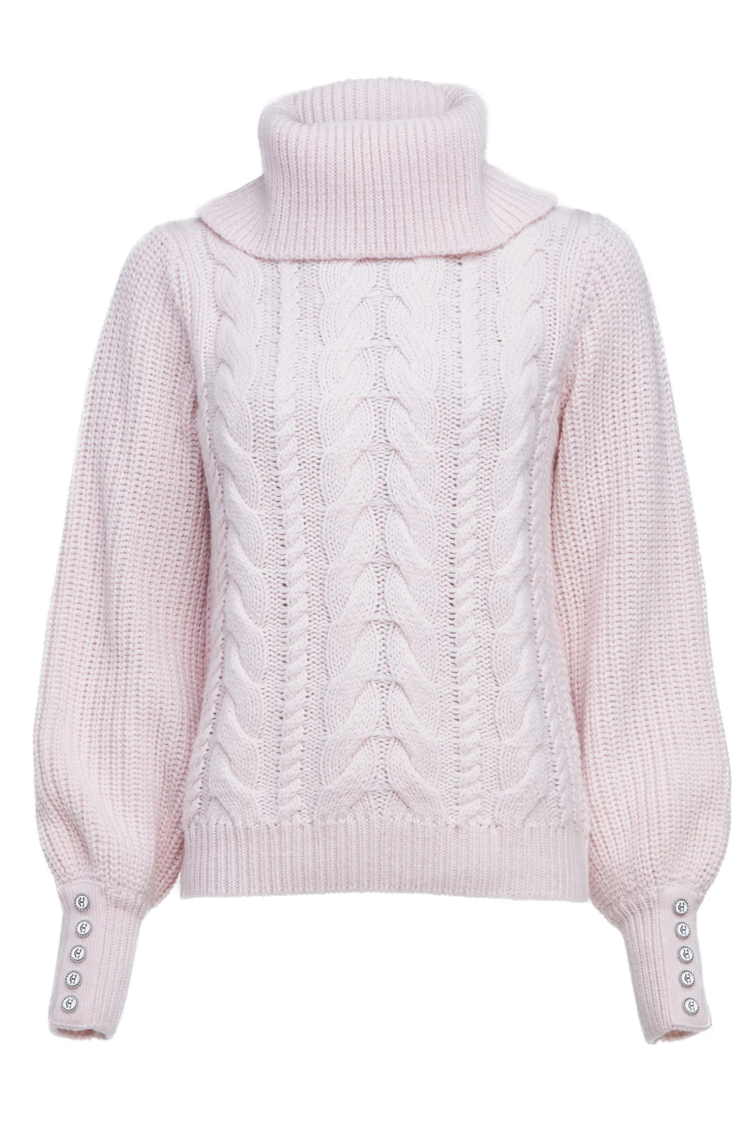Corded Roll Neck Knit (Ice Pink)
