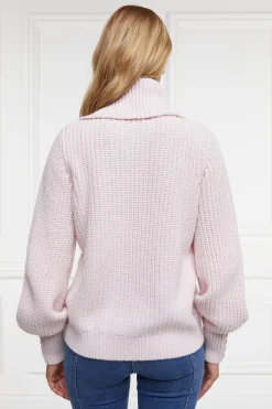 Corded Roll Neck Knit (Ice Pink)