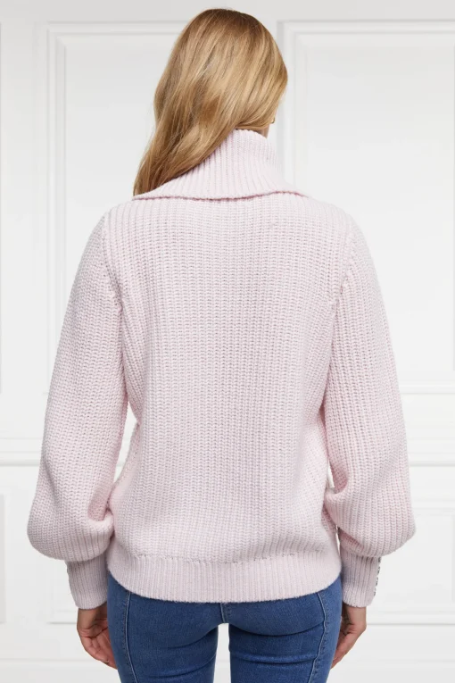 Corded Roll Neck Knit (Ice Pink)