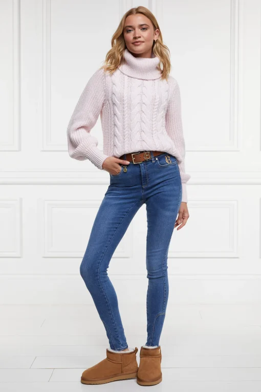 Corded Roll Neck Knit (Ice Pink)