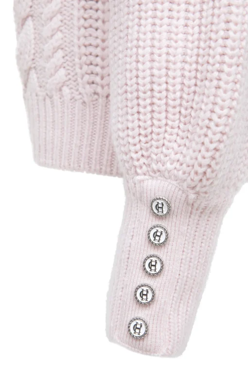 Corded Roll Neck Knit (Ice Pink)