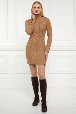 Country Roll Neck Dress (Caramel)