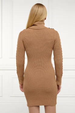 Country Roll Neck Dress (Caramel)