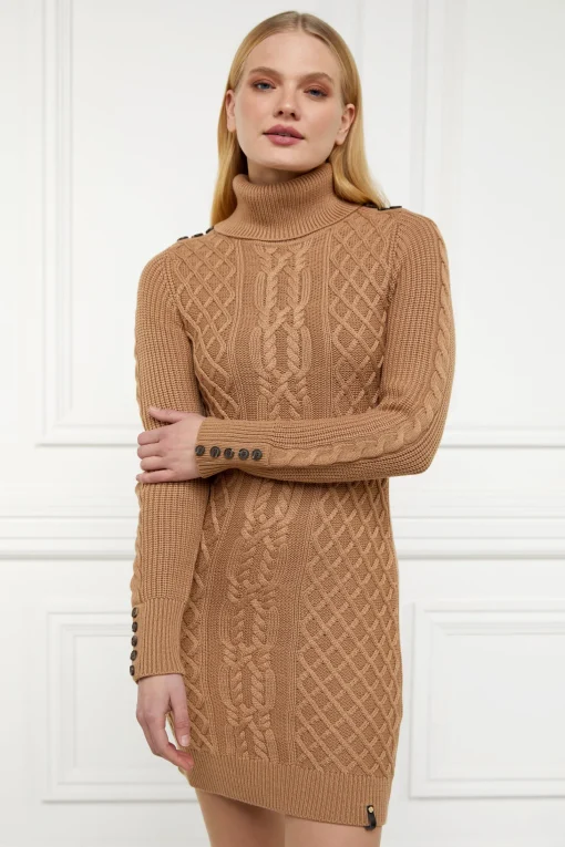 Country Roll Neck Dress (Caramel)