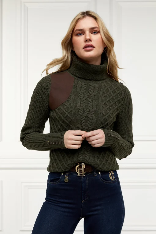 Country Roll Neck Knit (Forest Green)