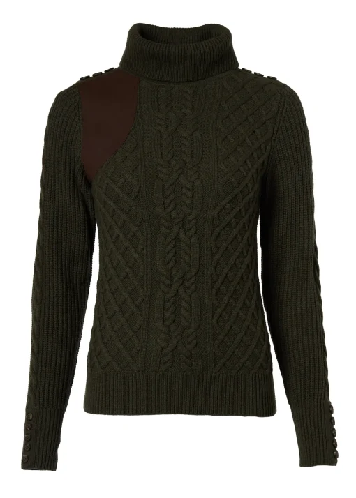 Country Roll Neck Knit (Forest Green)