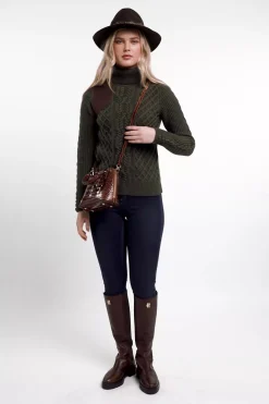 Country Roll Neck Knit (Forest Green)