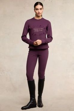 Crystal Crew Neck Sweat (Aubergine)