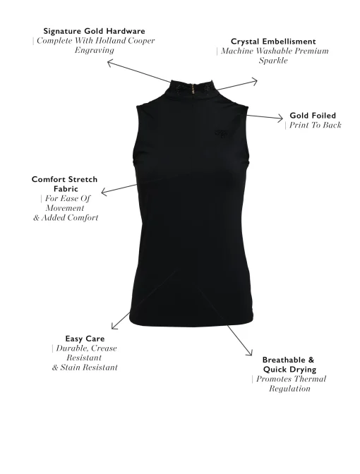 Crystal Sleeveless Base Layer (Black)