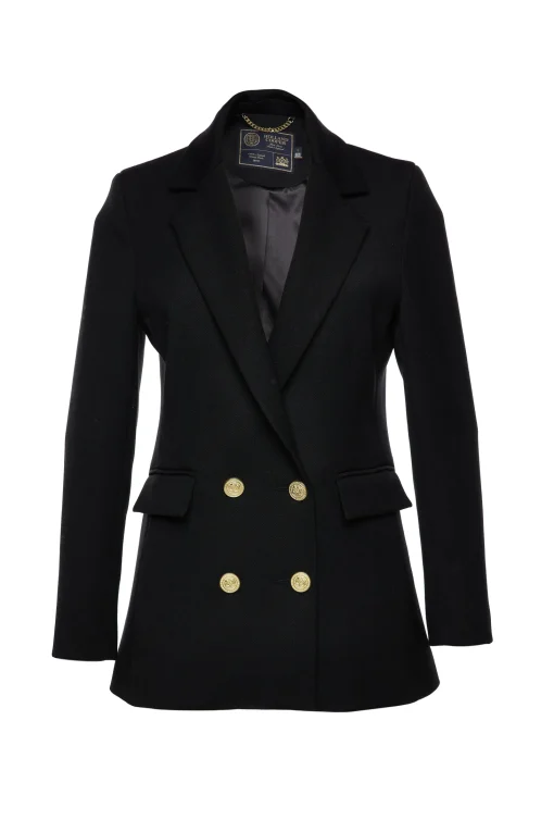 Double Breasted Blazer (Black Linen)