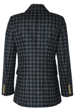 Double Breasted Blazer (Large Scale Charcoal Houndstooth)