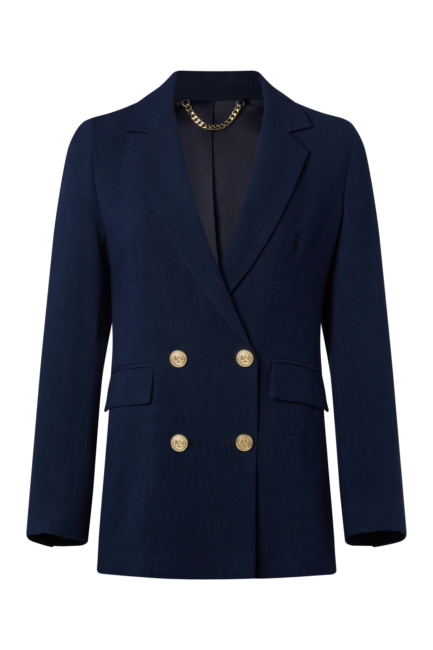 Double Breasted Blazer (Navy Linen)