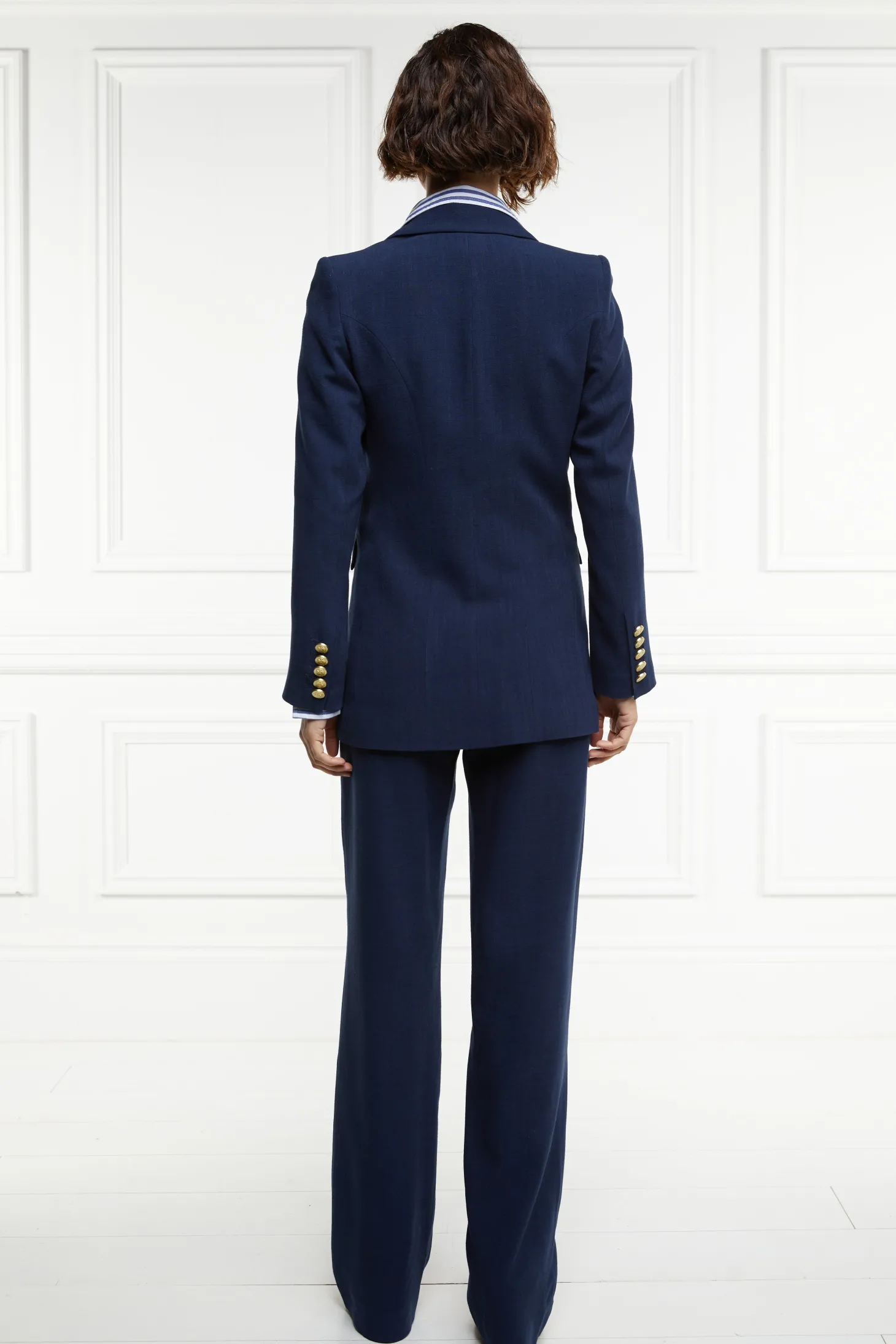 Double Breasted Blazer (Navy Linen)