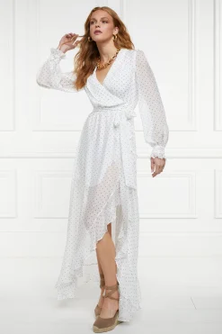 Ellisa Maxi Dress (Ecru Polka Dot)