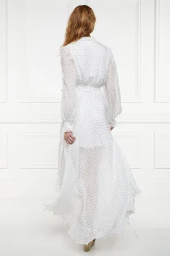 Ellisa Maxi Dress (Ecru Polka Dot)