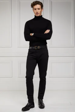 Fine Roll Neck Knit (Black)