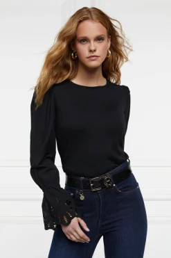Francesca Jersey Blouse (Black)