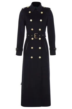 Full Length Marlborough Trench Coat (Soft Black)