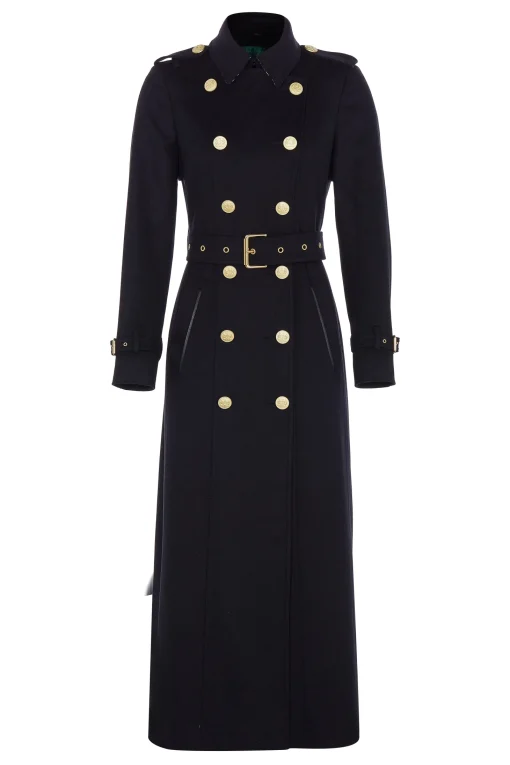 Full Length Marlborough Trench Coat (Soft Black)