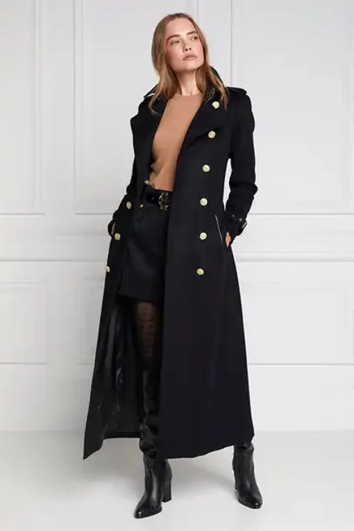 Full Length Marlborough Trench Coat (Soft Black)