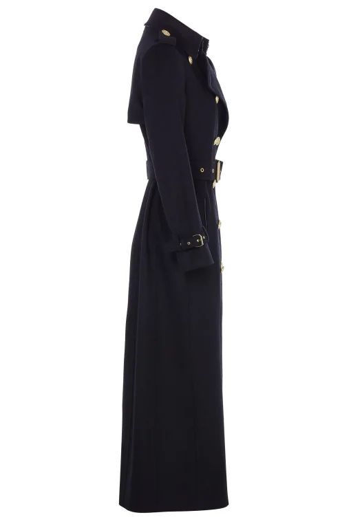 Full Length Marlborough Trench Coat (Soft Black)